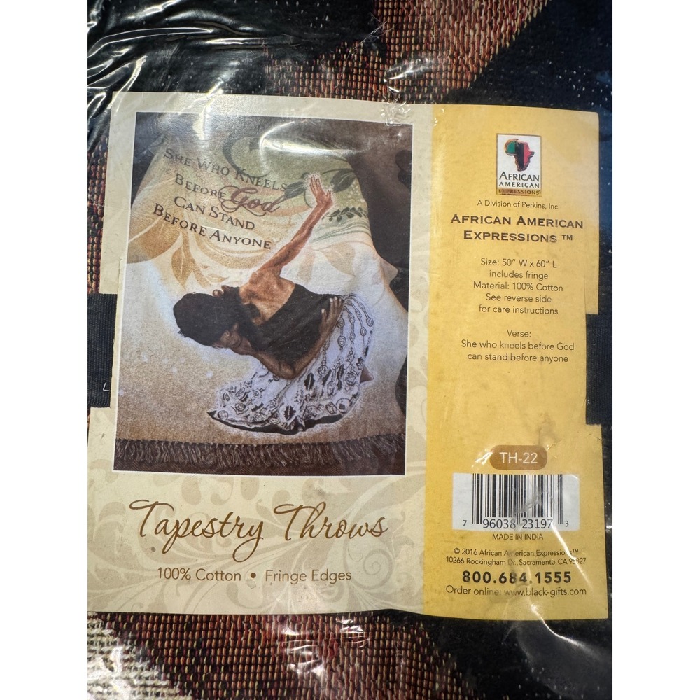 African American Expressions Tapestry Throw Blanket 50x60 She Who Kneels Warm